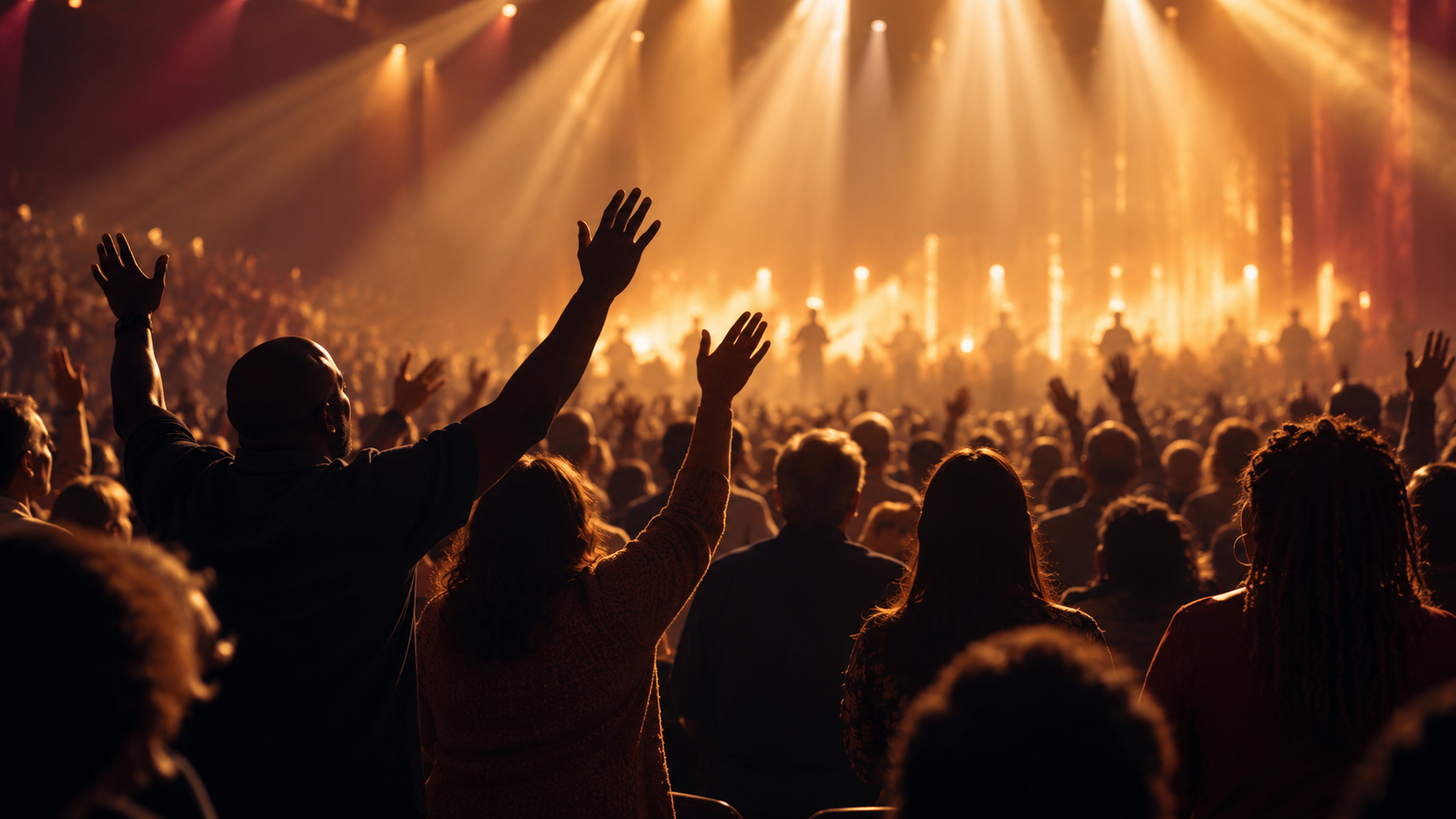 People gathered in worship